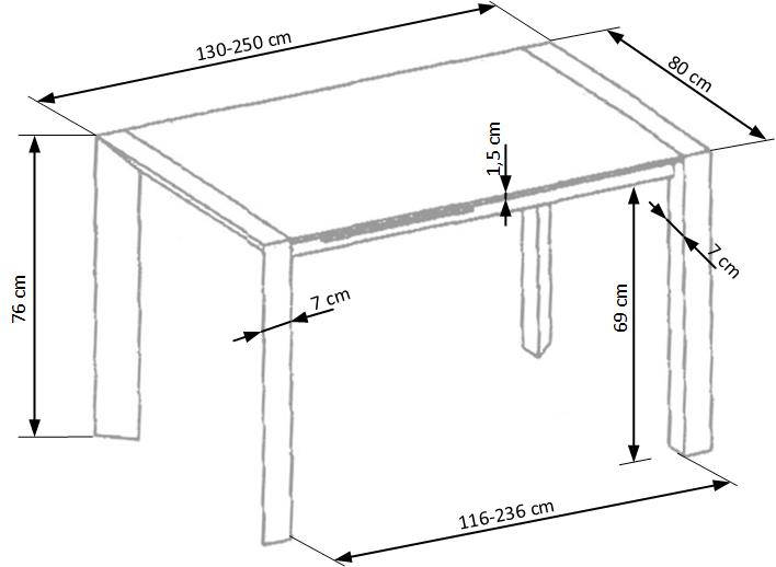 STANFORD XL bővíthető étkezőasztal, téglalap alakú, szín: fehér - Image 9