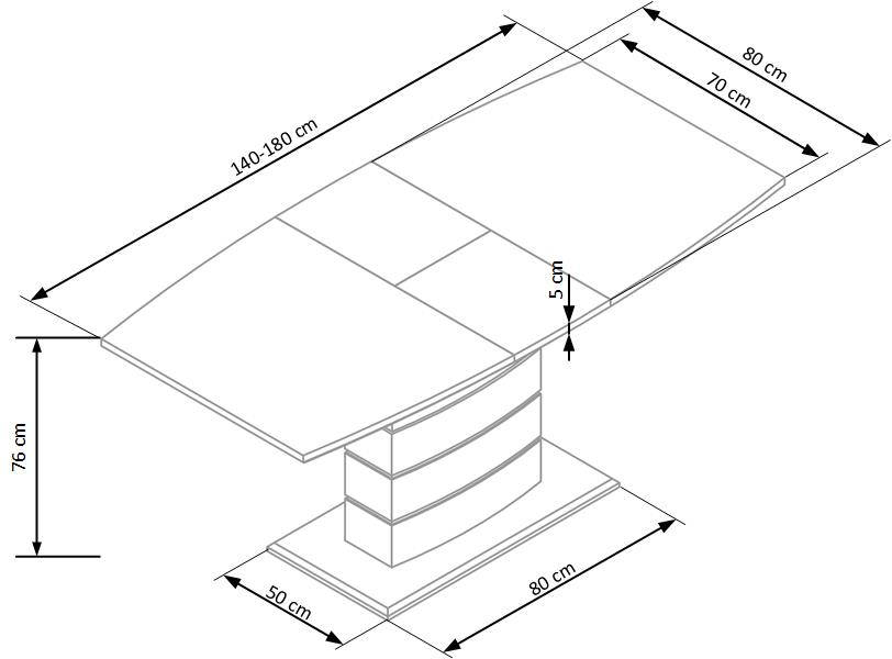 TORONTO bővíthető étkezőasztal, téglalap alakú, szín: fehér/arany tölgy - Image 11