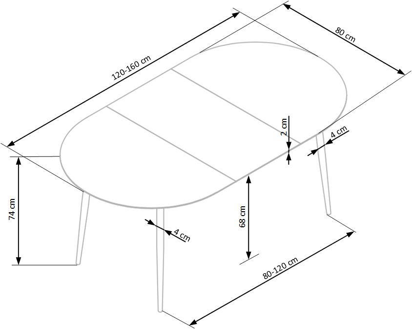 COLORADO bővíthető étkezőasztal, ovális, szín: arany tölgy/fekete - Image 10