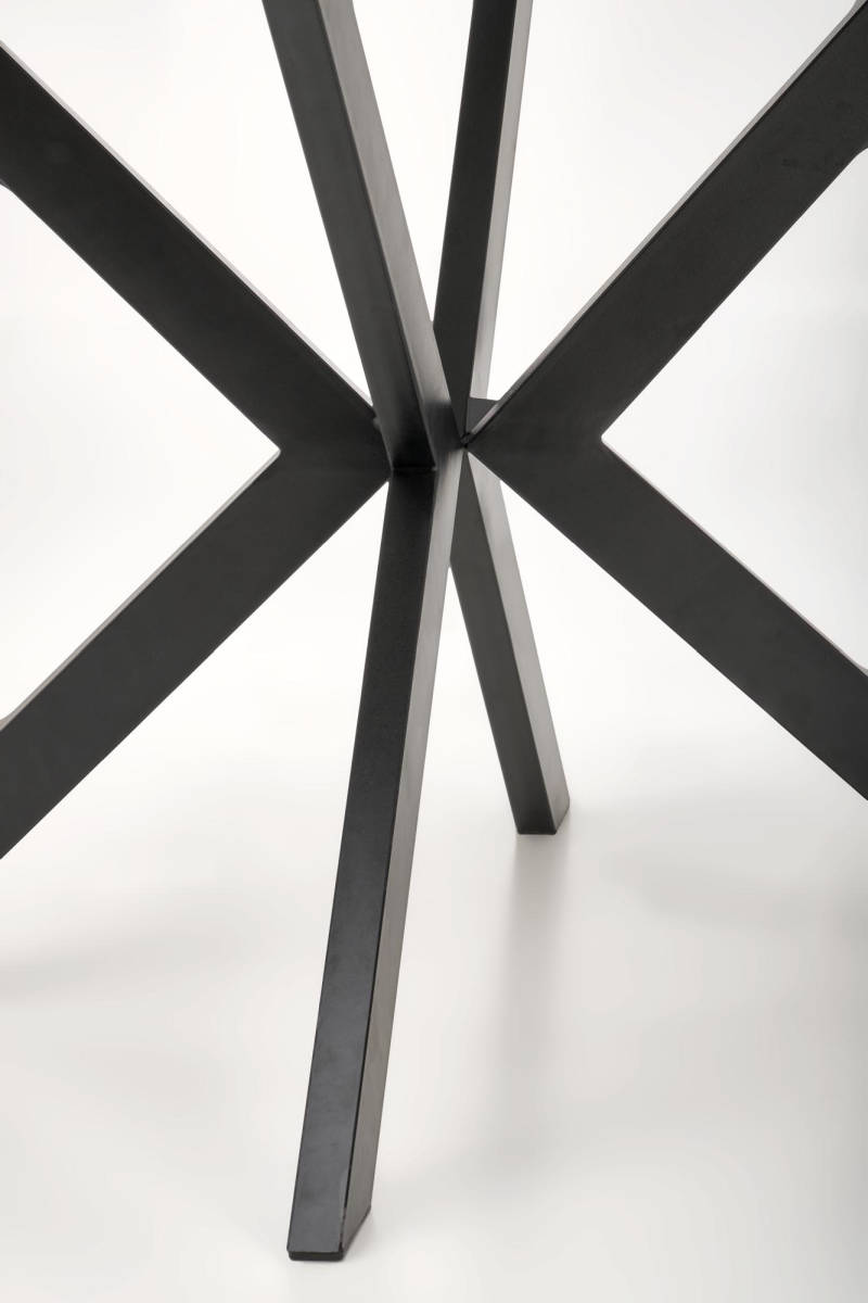 PERONI bővíthető étkezőasztal, kerek, szín: fehér márvány/fekete - Image 4