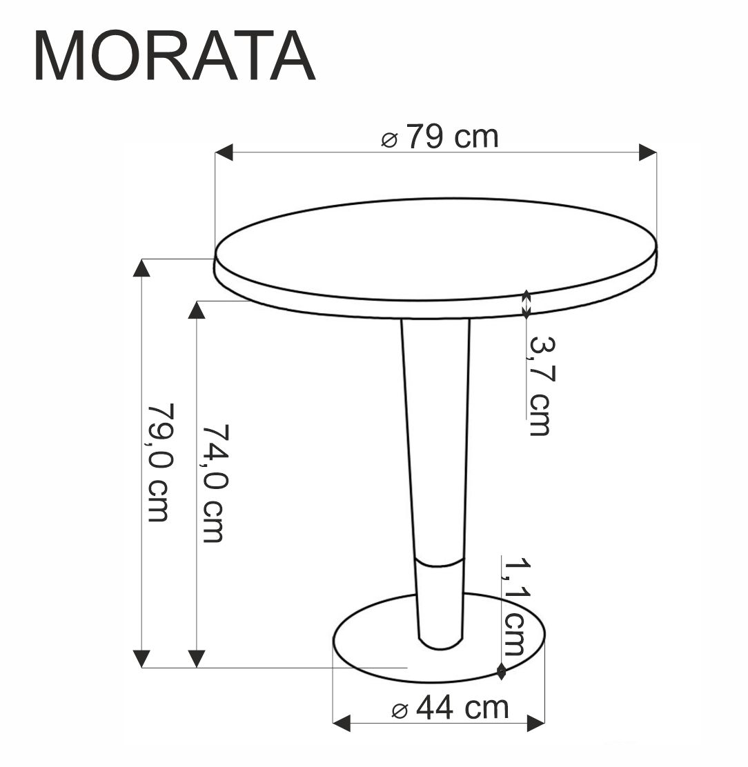 MORATA asztal, kerek, szín: fekete márány/fekete/arany - Image 5