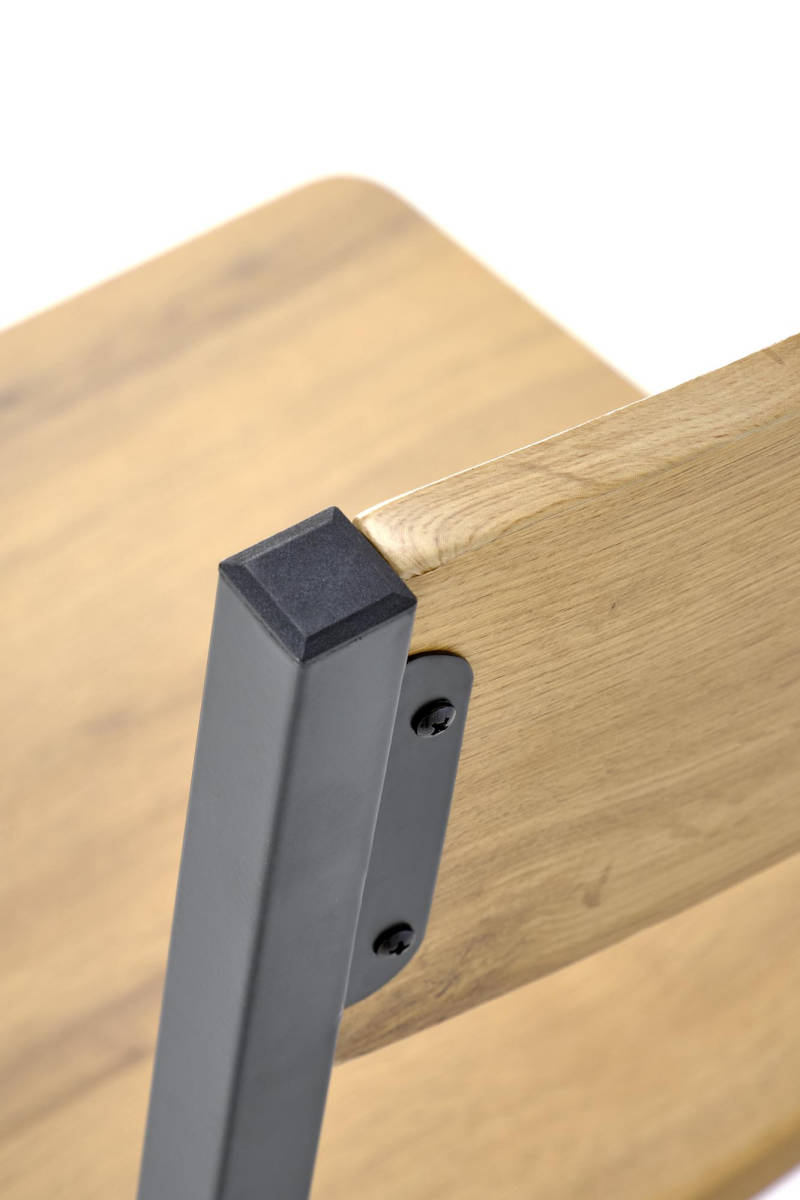 MILTON garnitúra (asztal + 4 szék), téglalap alakú, szín: természetes/fekete - Image 14