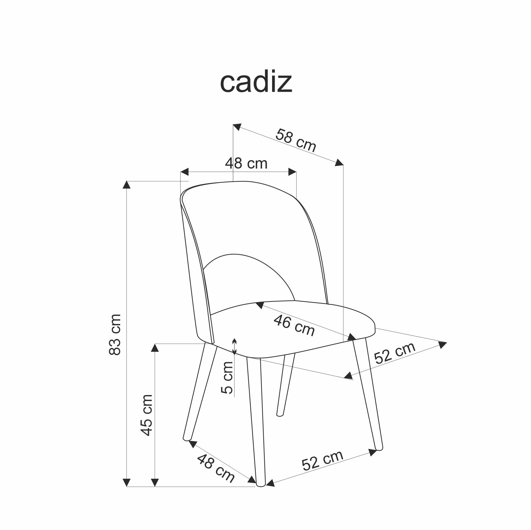 CADIZ szék, szín: szürke/természetes tölgy - Image 3