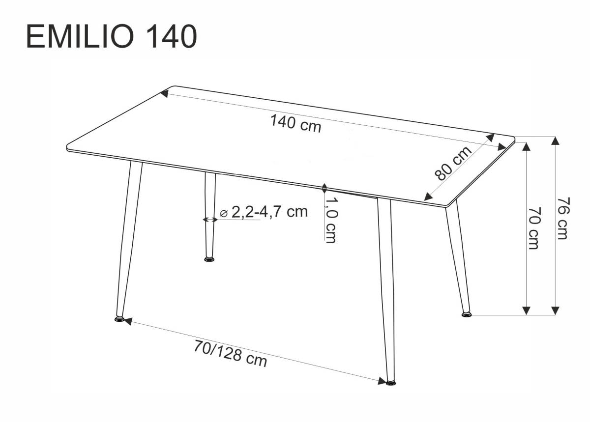 EMILIO 140 asztal, téglalap alakú, szín: fehér márvány/fekete - Image 5
