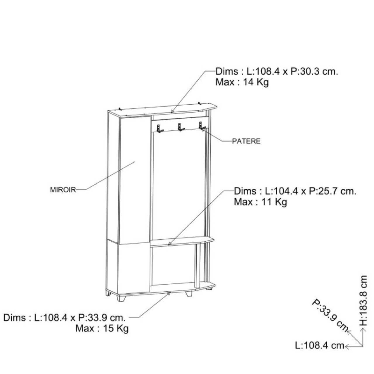 SCHUSTER (191175) előszobai szekrény - Image 3