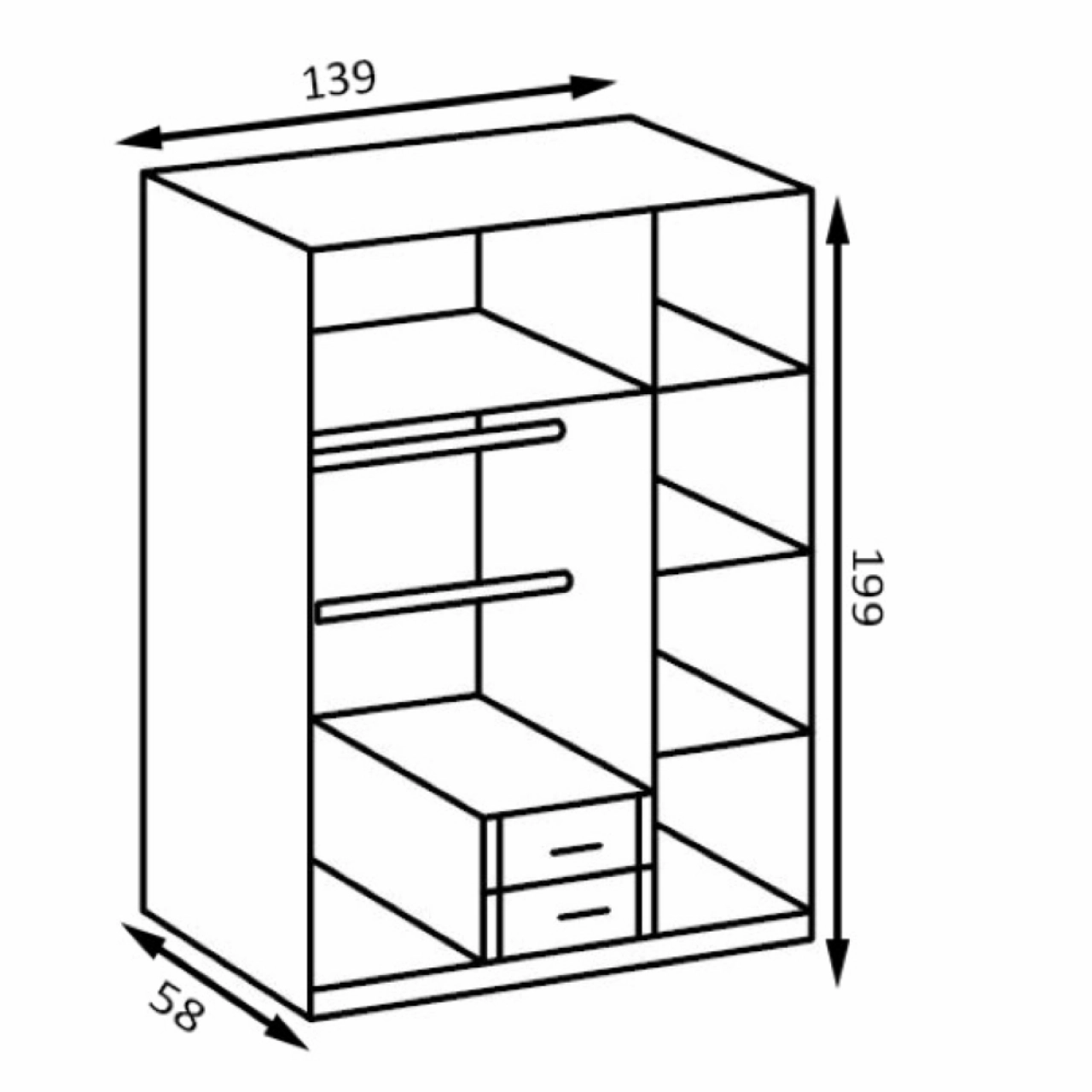 CINDY 2 gyerek gardróbszekrény - Image 3